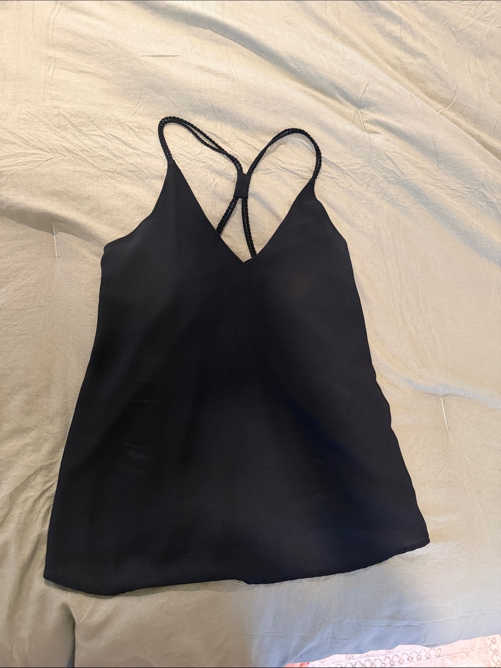 Naked Zebra Black V-Neck Braided-Strap Cami